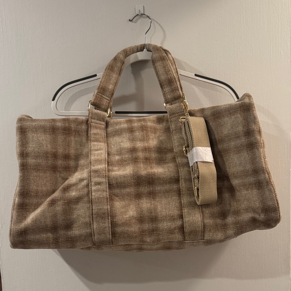 NWT Stoney Clover Lane Discontinued Wool Plaid Duffle Bag